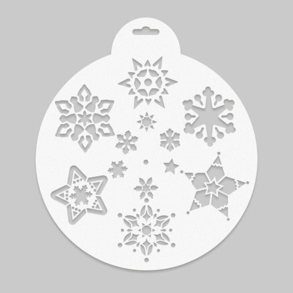 Трафарет "Снежинки и звёзды" многоразовый, 25*25см