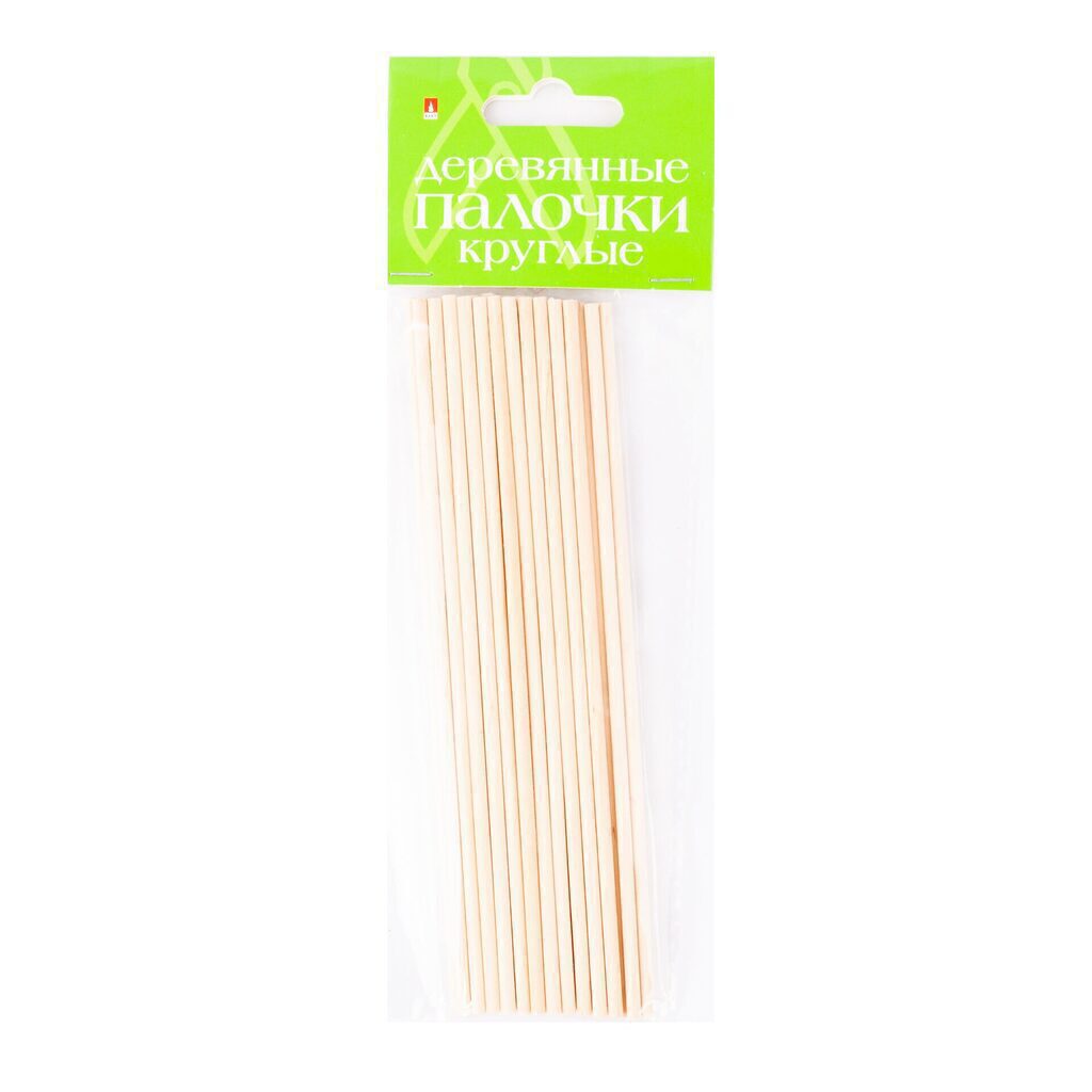 Деревянные палочки для творчества круглые, 15см, d=3мм, 25шт