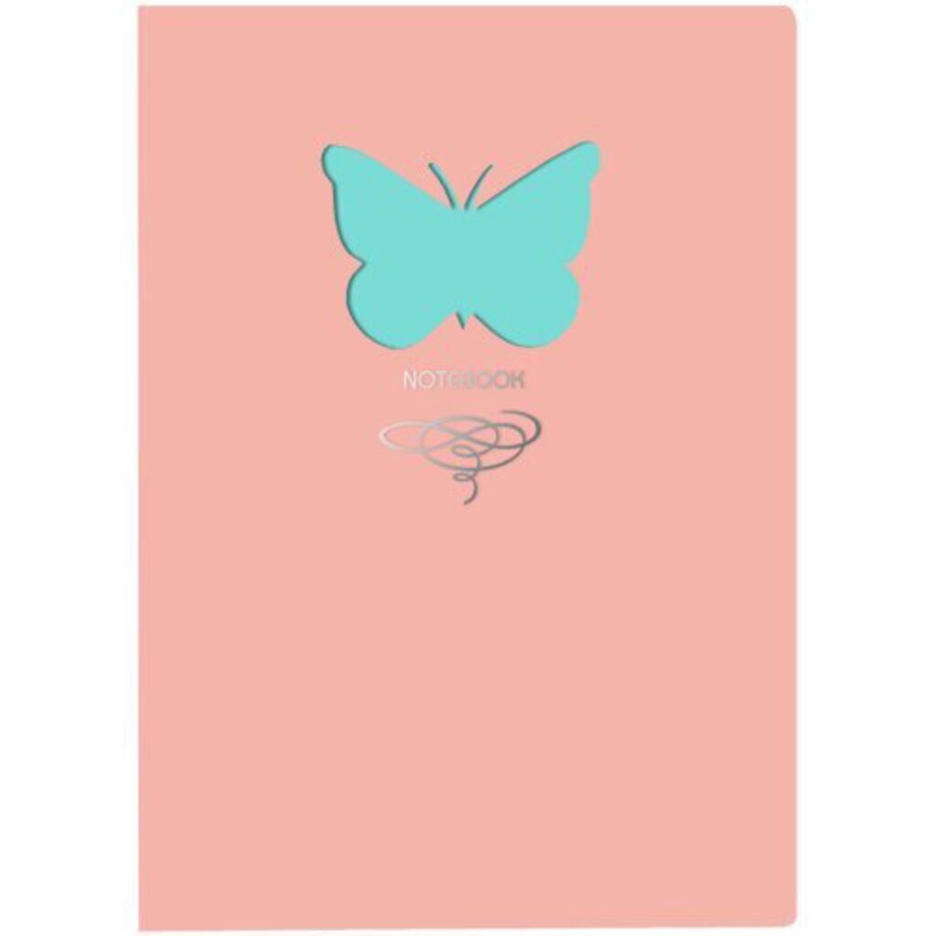 Записная книжка А5  80л. "Butterfly. Розовый" иск.кожа, интегр.пер., фигурн.выр, тисн.фольгой, лин.