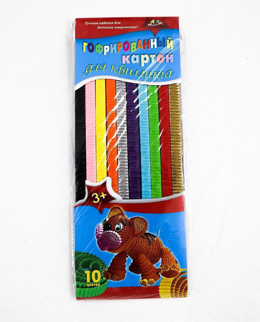 Набор гофрокартона для квиллинга 295х10мм  10цв. "Тигрёнок"