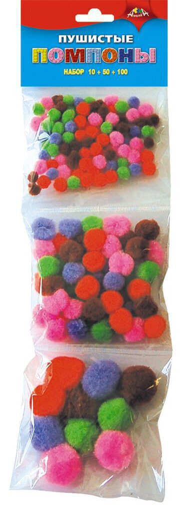 Набор Помпоны пушистые, ассорти
