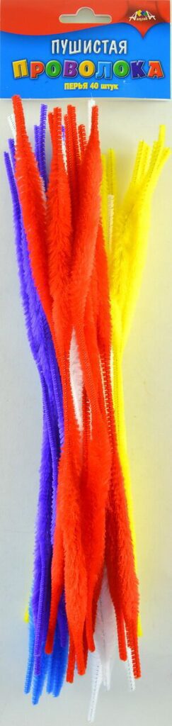 Набор "Пушистая проволока Перья" d=7мм, 30см, 40шт, одноцветная