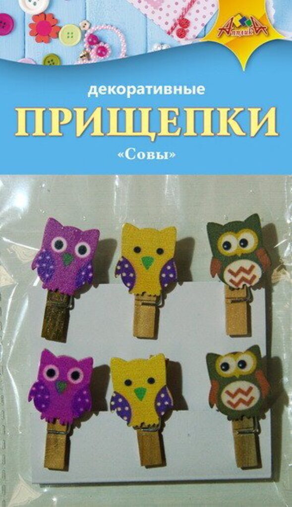 Декор Набор прищепок Совы