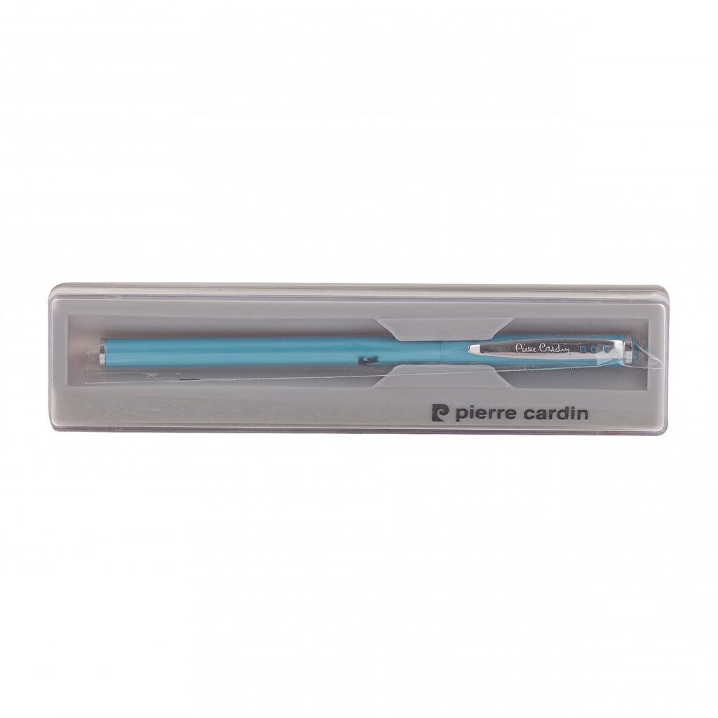 Ручка подарочная шариковая PIERRE CARDIN Actuel, корпус голубой, алюминий, хром, синяя