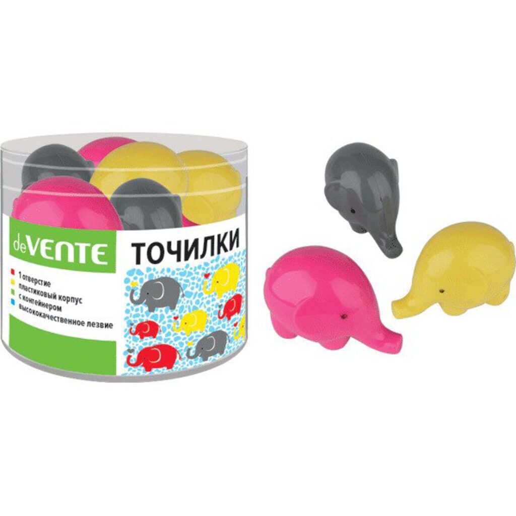 Точилка пласт. с контейнером  1 отв. "Elephant"
