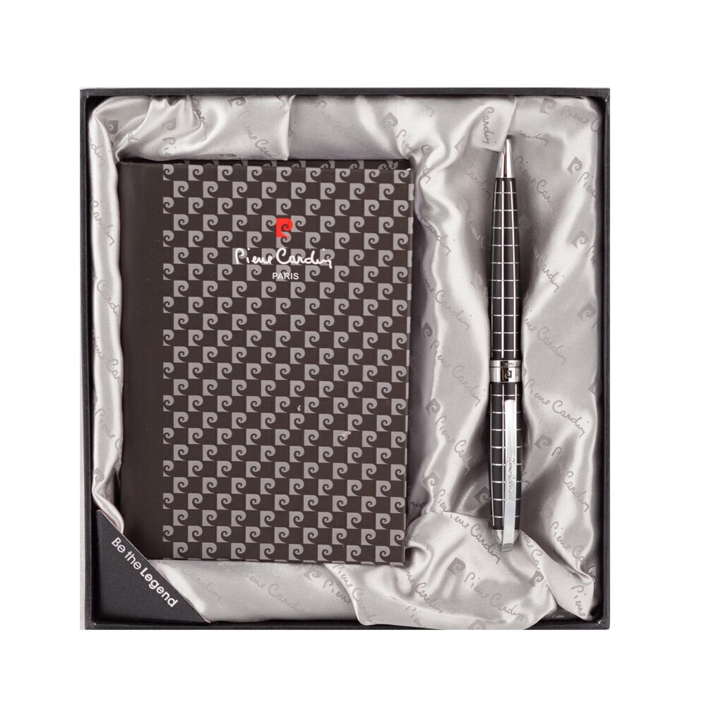 Набор: записная книжка+шариковая ручка латунь/лак/хром