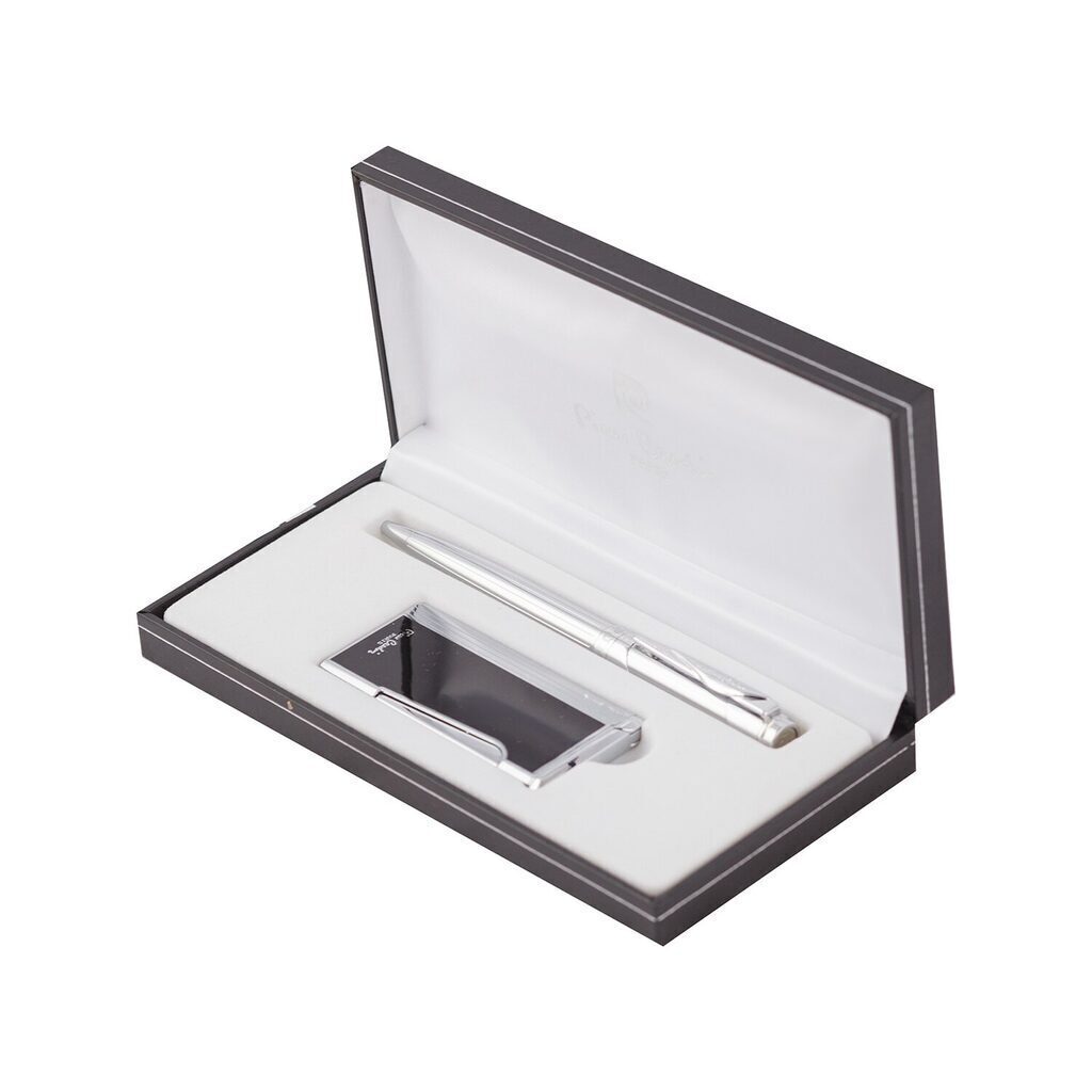 Набор Pier Cardin: ручка шариковая+газовая кремниевая зажигалка хром/лак