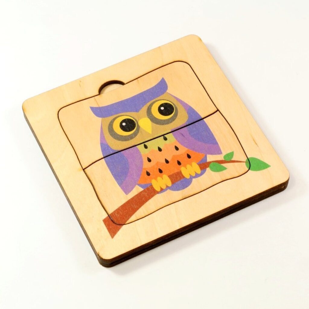 Игра Пазл трехслойный деревянный "Совушки"  (3 в 1) 3+