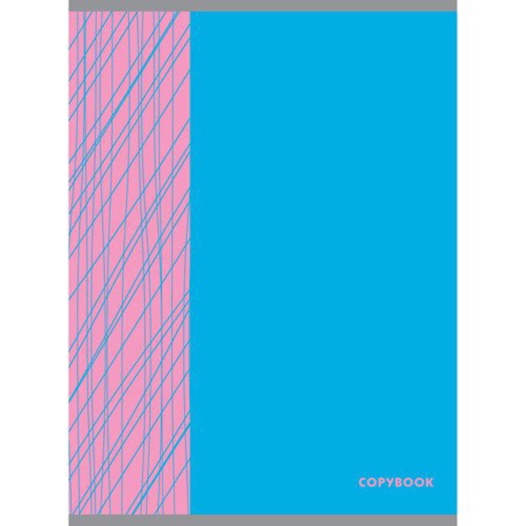 Тетрадь А4  48л кл. скрепка "Неоновые штрихи. Голубой и розовый" выб.лак, пантонная печать