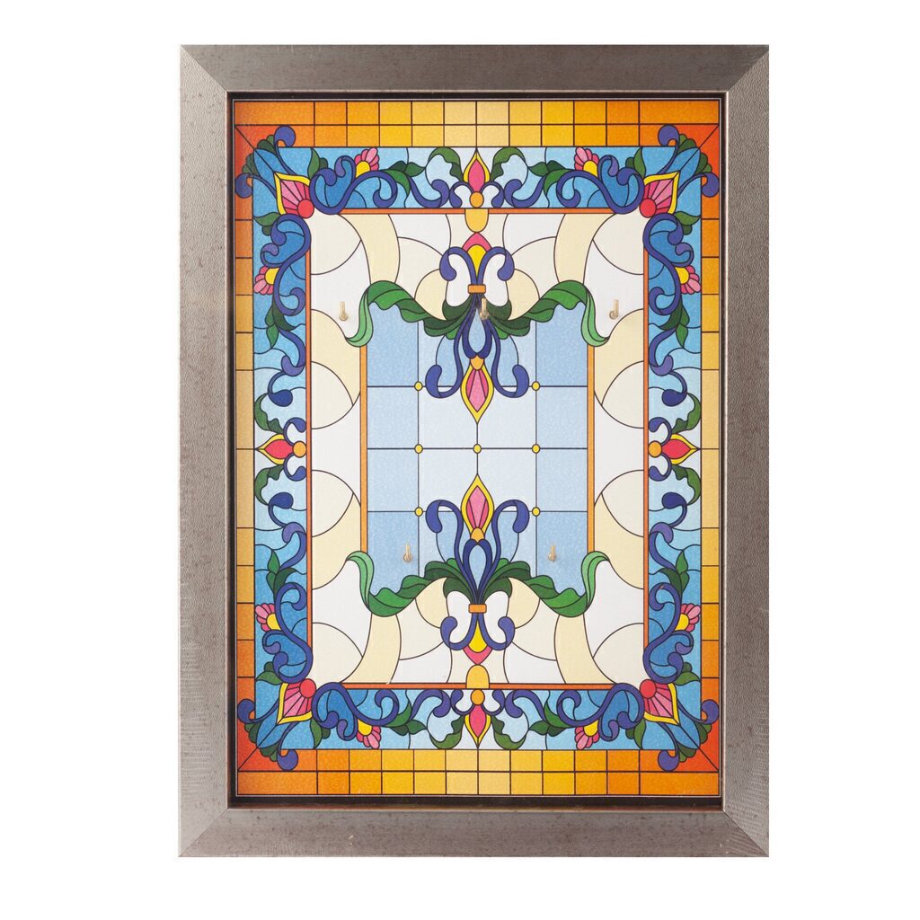 Ключница открытая "Витраж" 33*26*1,5см 5 крючков