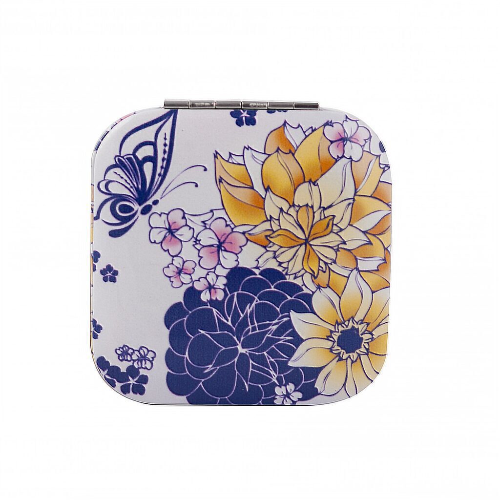 Зеркало сувенирное "Цветочное настроение" квадратное 7*7см