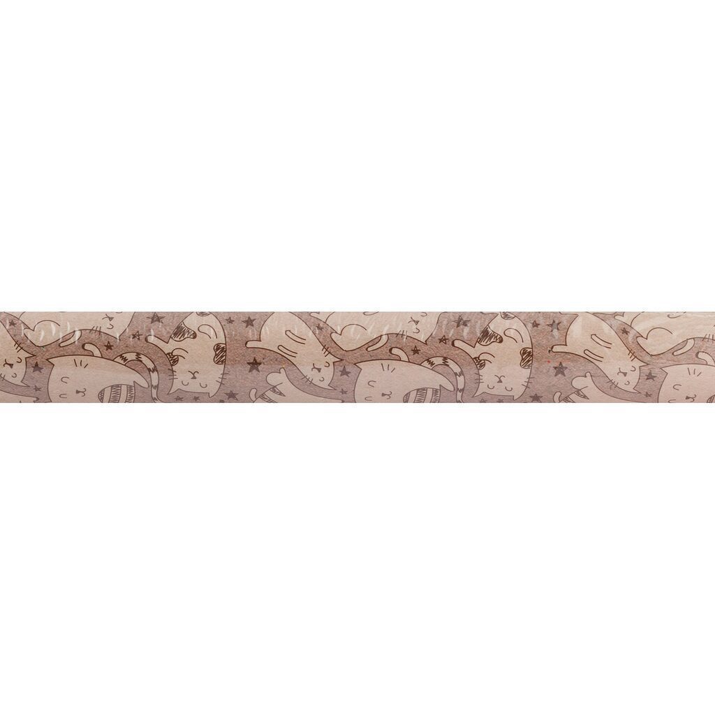 Бумага упаковочная "Котики" крафт (10 листов в рулоне, 70 х 100 см, 90 г/м2)