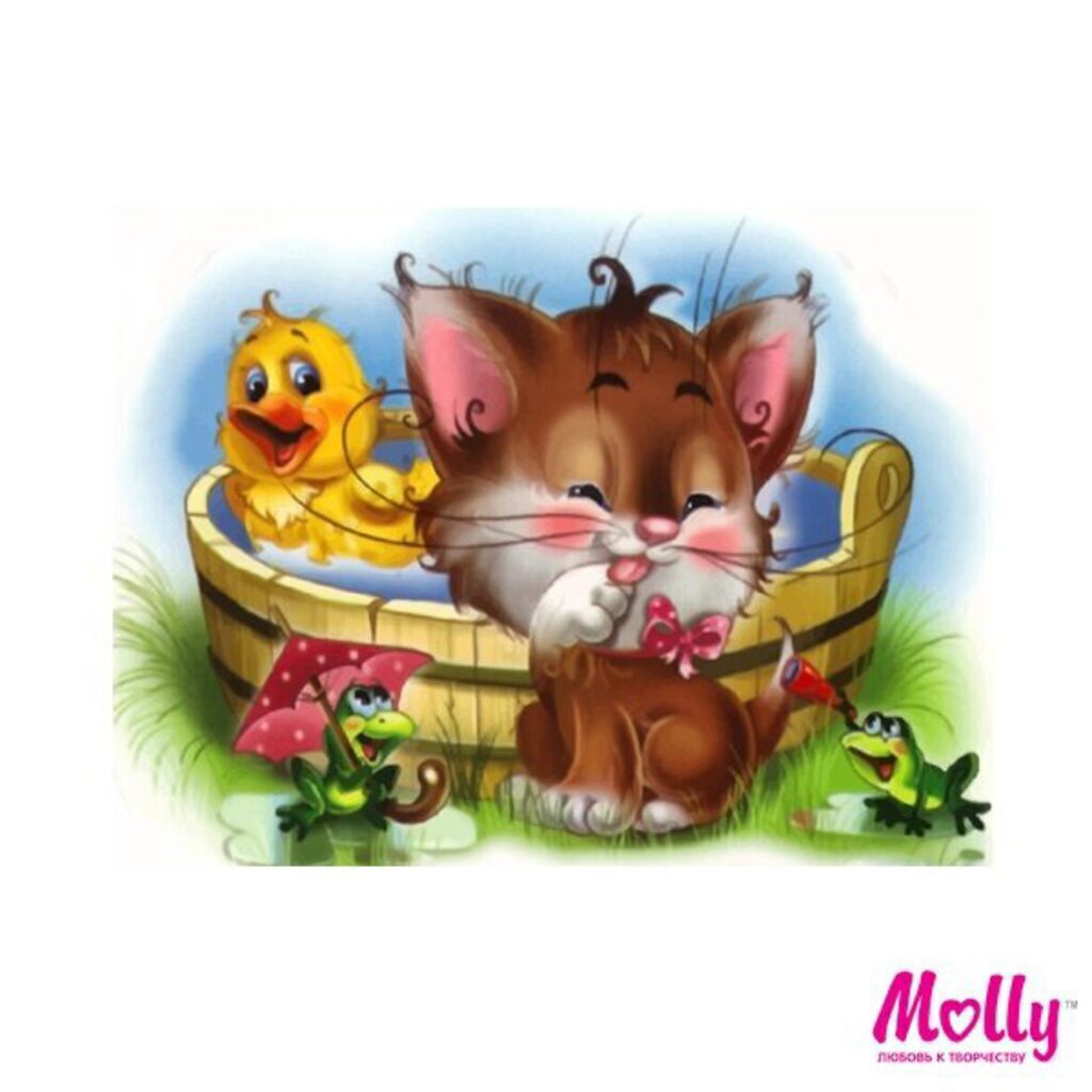 Мозаика алмазная по номерам 15*20см "Водные процедуры" Частичная выкладка