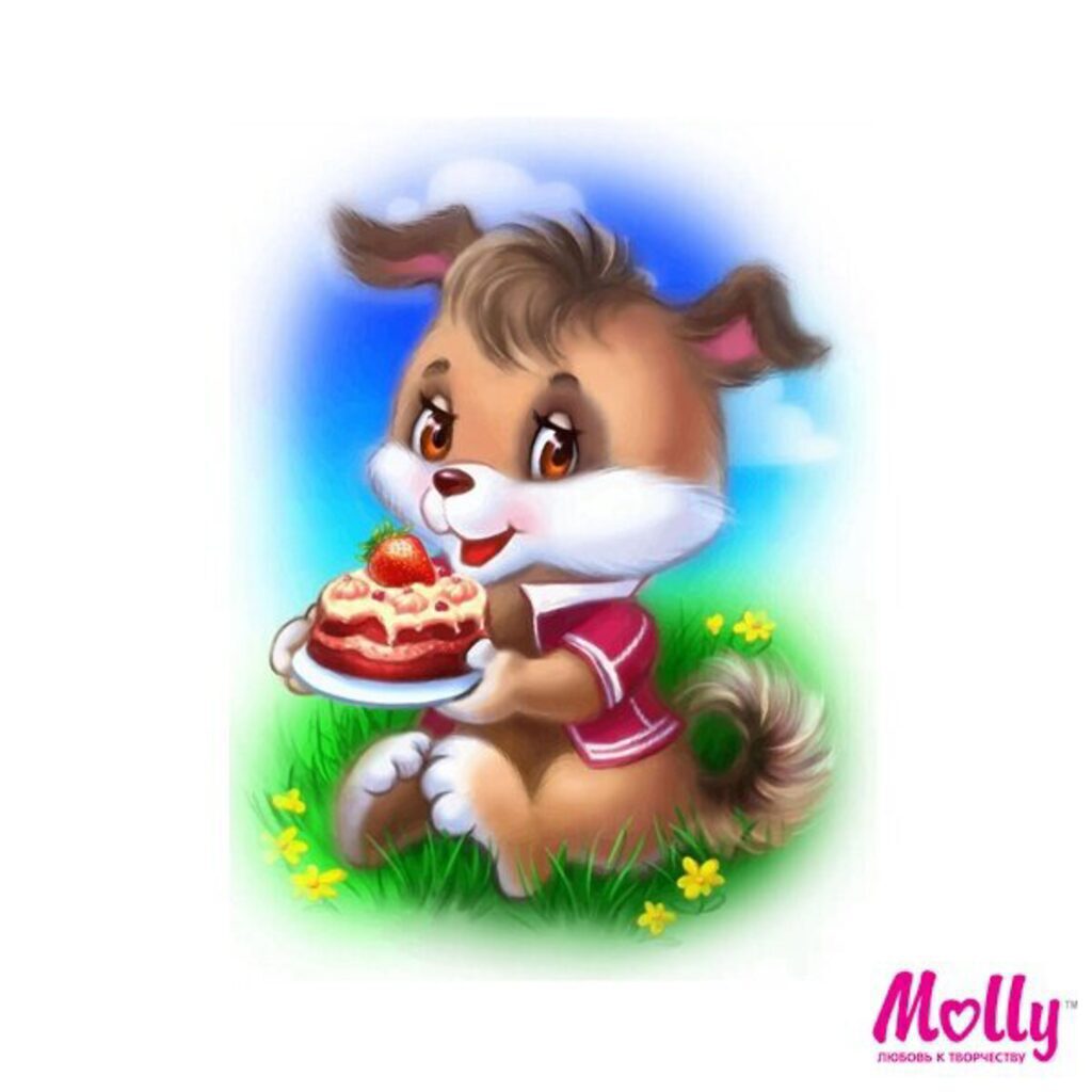 Мозаика алмазная по номерам 15*20см "В день рождения" Частичная выкладка