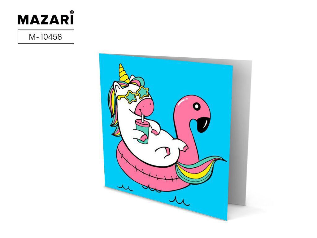 Мозаика алмазная 15*15см "Открытка своими руками. Единорожек"