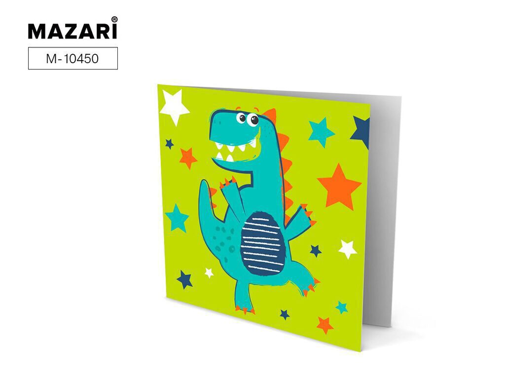 Мозаика алмазная 15*15см "Открытка своими руками. Дино"