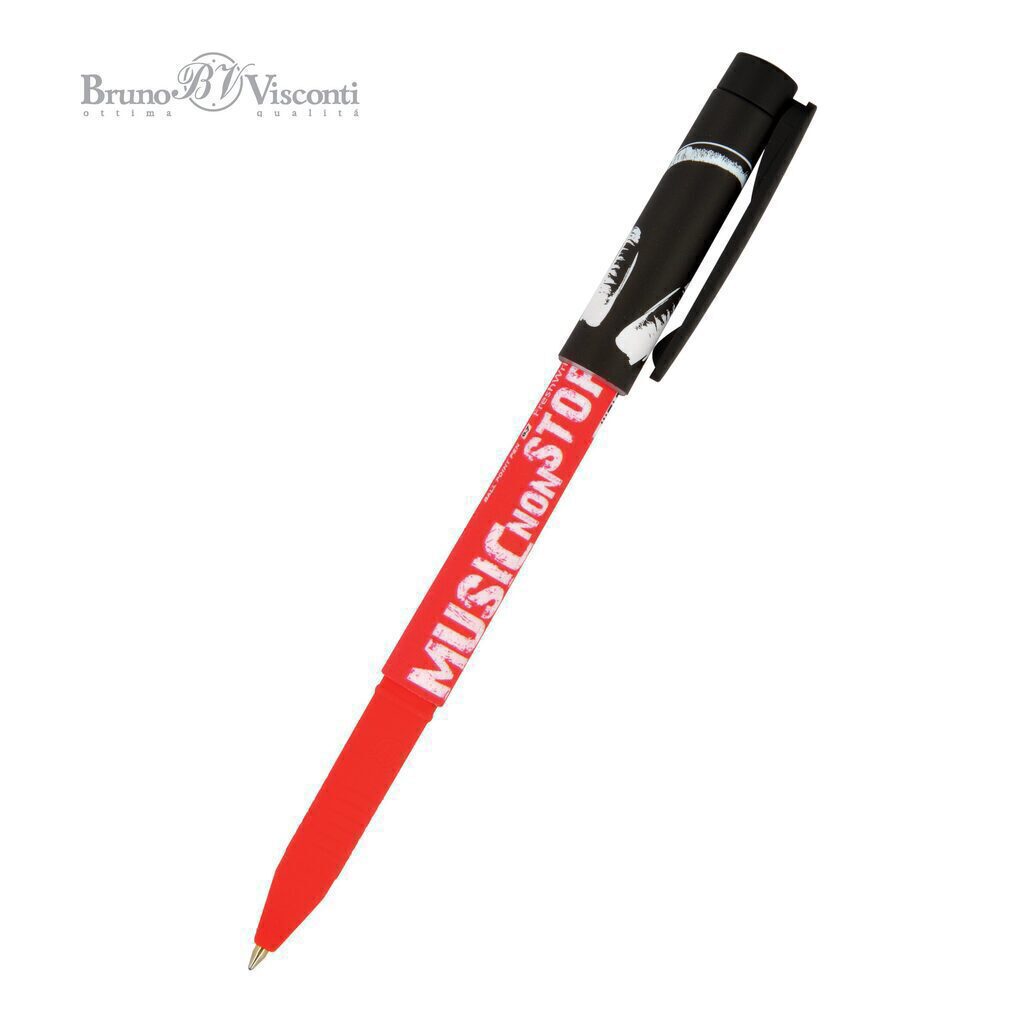 Ручка шар. BV "FreshWrite. Music red", 0,7мм, синяя