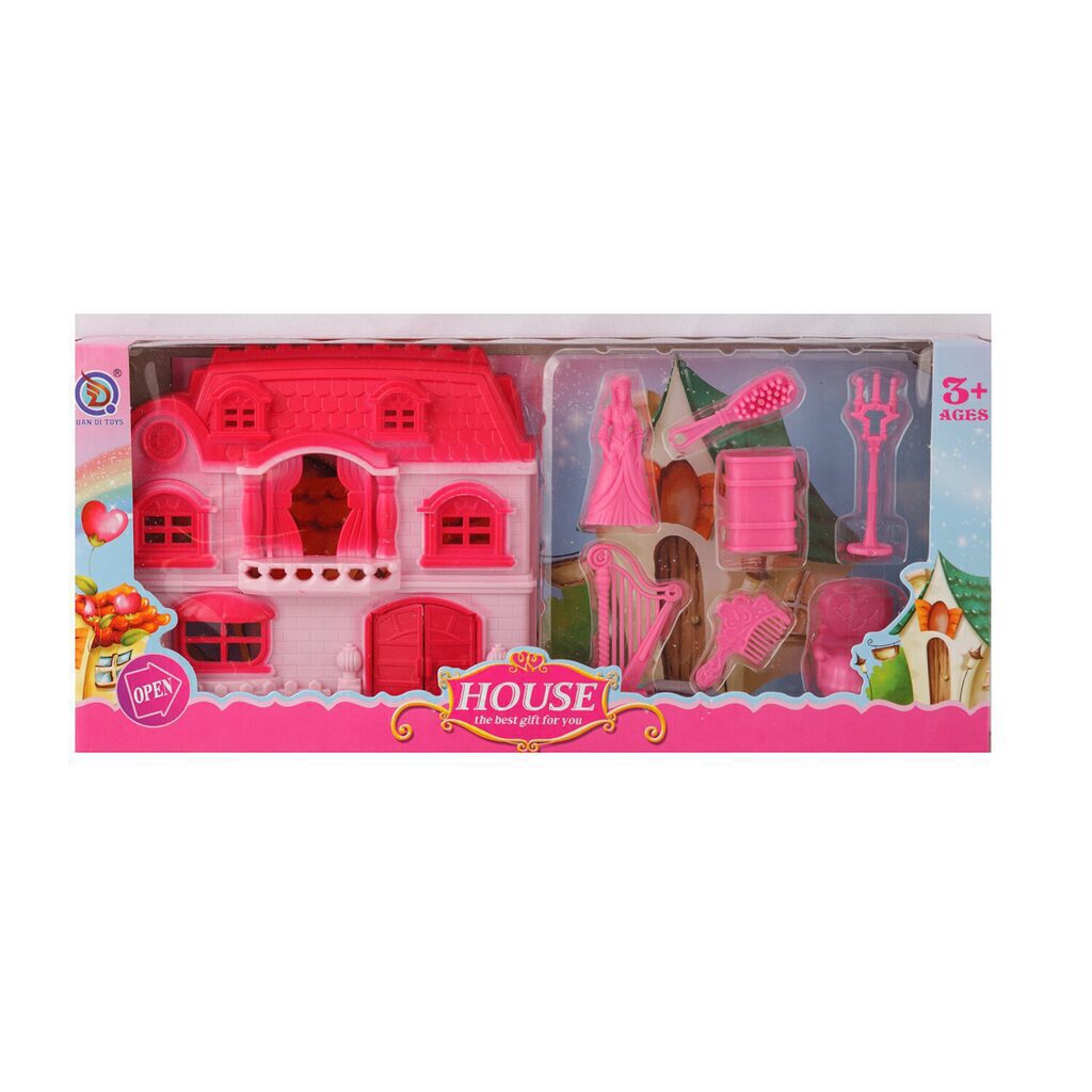 Дом для кукол с мебелью и куклой