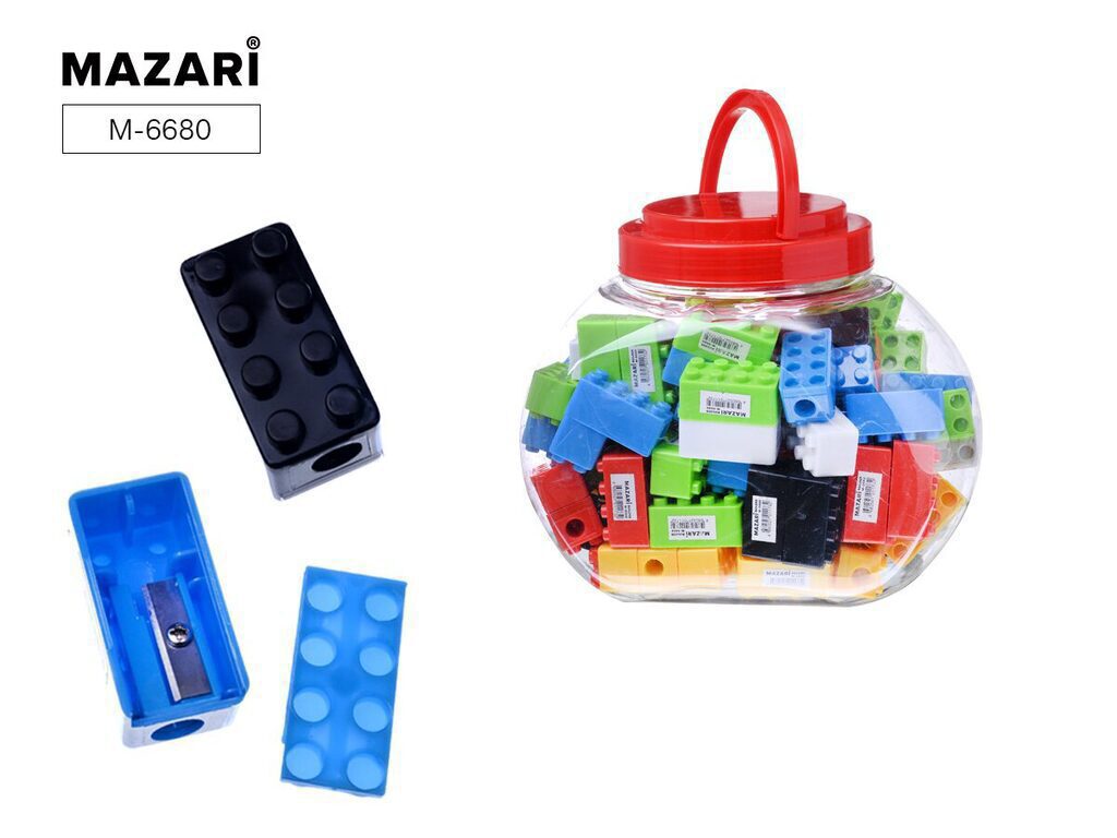 Точилка пласт. 1 отв. BUILDER, 6 цв.