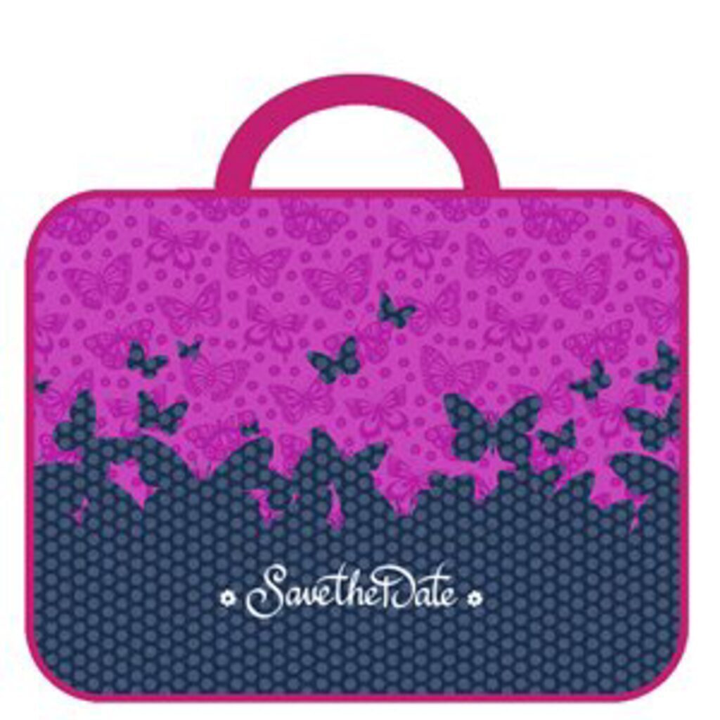 Папка А3 для менеджера широкая, ручка тканевая,  Бабочки джинс