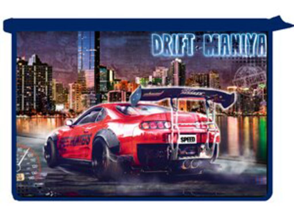 Папка д/тетрад. А5 1отд. на молнии сверху. Drift maniya, ламинат