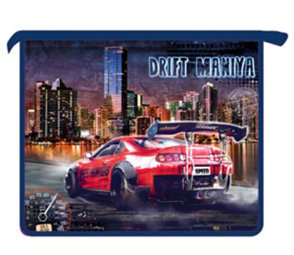 Папка для труда А4 2 отд. молн. сверху,   Drift maniya, ламинат, пластик
