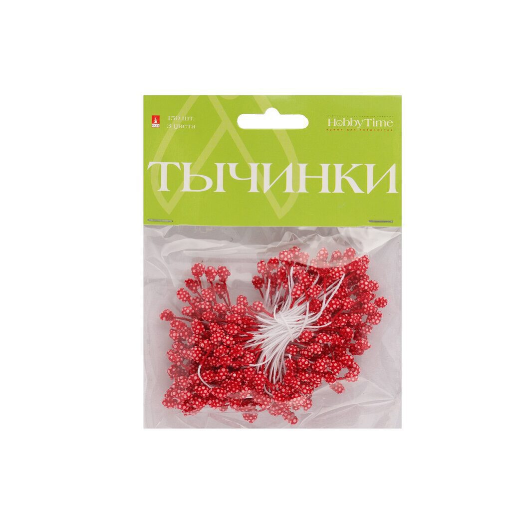 Декор. Тычинки, вид 2, 150 шт, 3 цв.