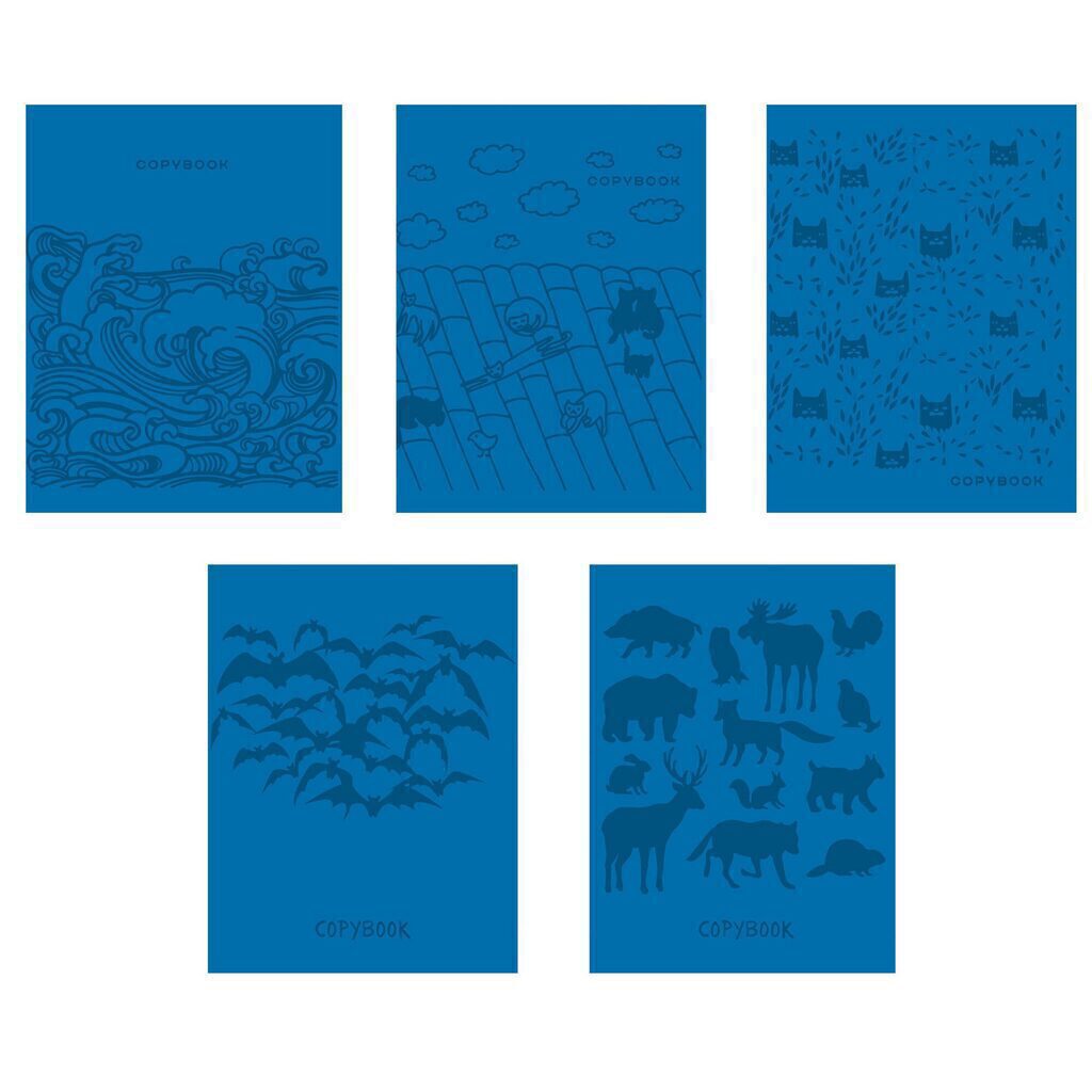 Тетрадь А5 48л кл  Total blue. Синее настроение, цв.картон