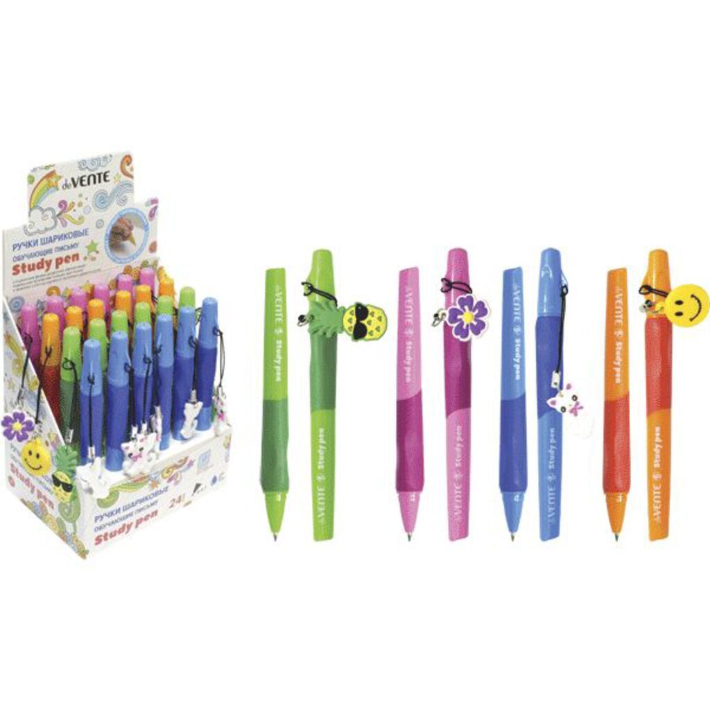 Ручка шар. deVENTE "Study Pen", для правшей, 0,7мм,на масл. осн., синяя, ассорти