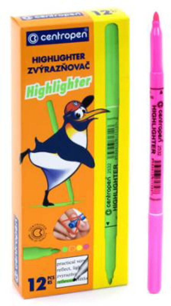 Текстовыделитель CENTROPEN флюор. / 1 мм./ розовый