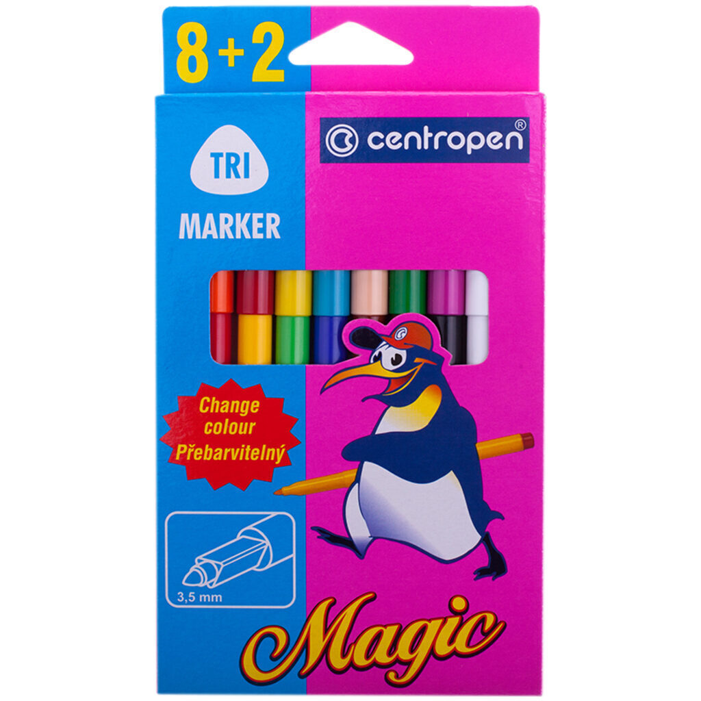 Фломастеры Magic  8цв+2 "Centropen "Magic", меняющие цвет, карт.упак,