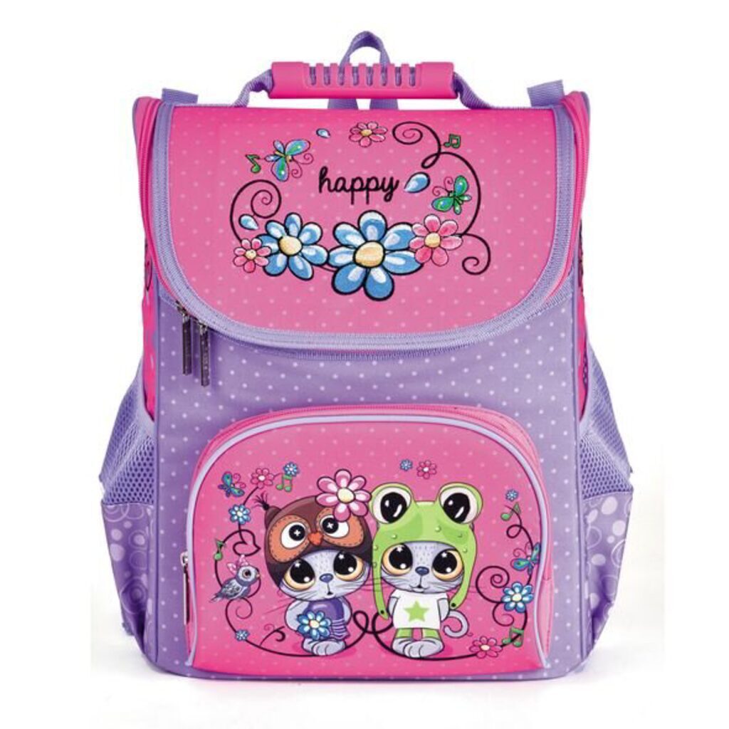 Ранец школьный  Balance "Друзья (мультяшки)" 35*27*15см, полиэстер, 1 отд, 3 кармана, светоотраж.