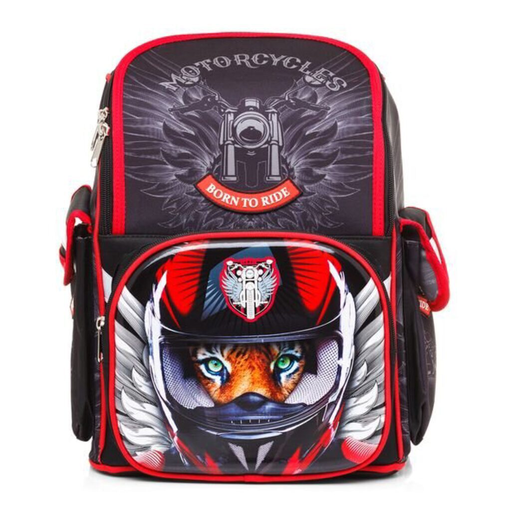 Ранец школьный 35*28*15см Hatber Comfort school "Moto-beast" полиэстр