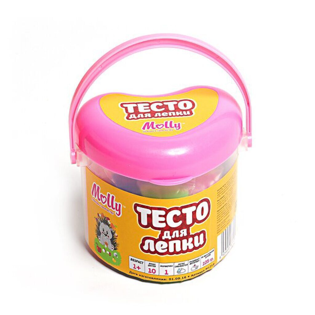 Тесто для лепки 10 цв. 150гр., формочки 1 шт