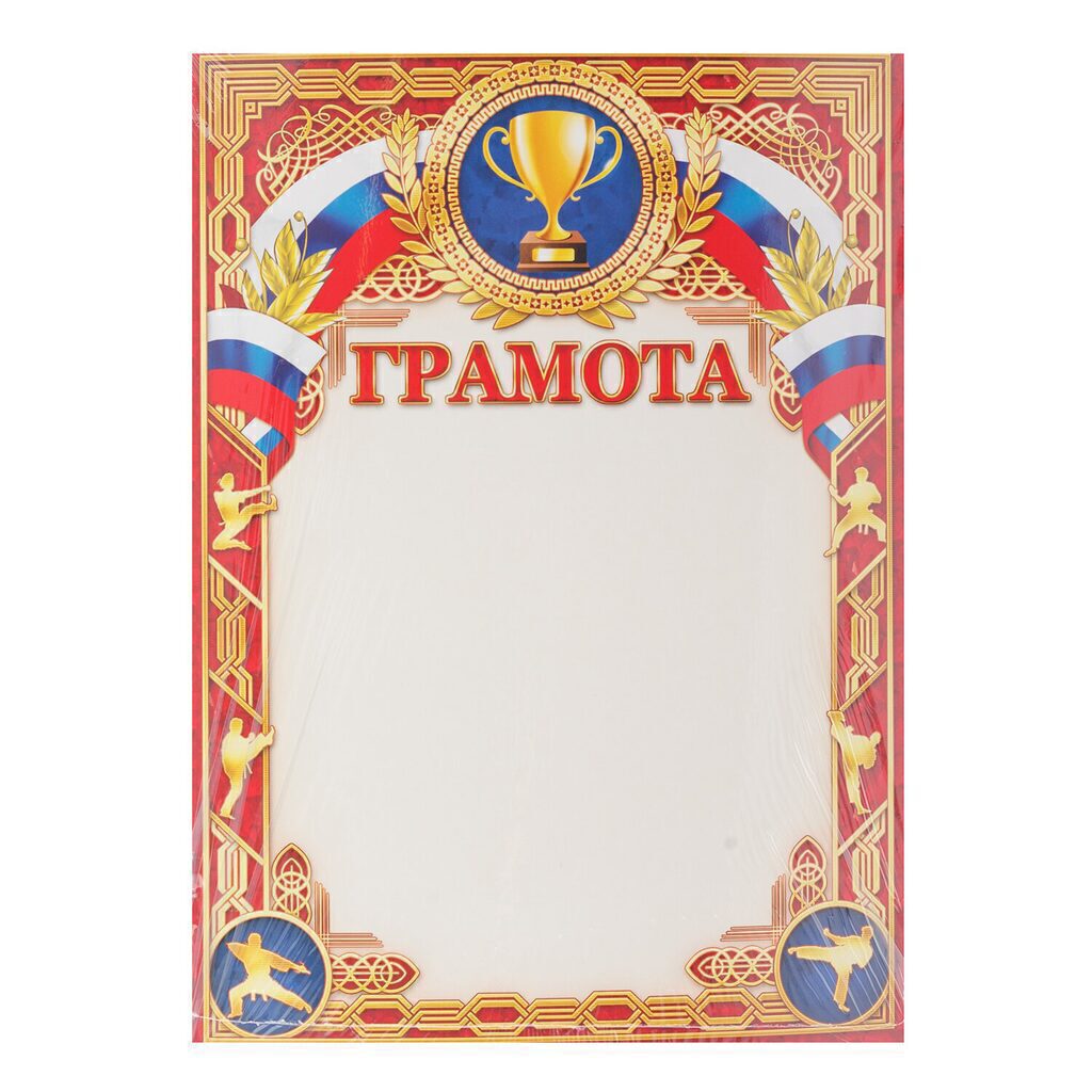 Грамота спортивная А4  190г/м единоборства