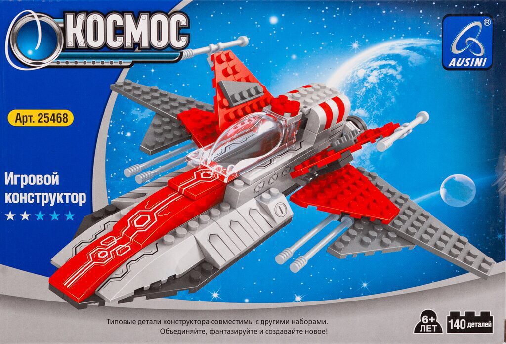 Конструктор пластм. "Космисческий корабль" 140 дет.