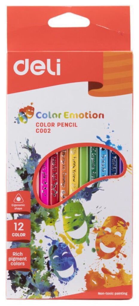 Карандаши цвет. 12цв Deli  Color Emotion трехгранные, европодвес