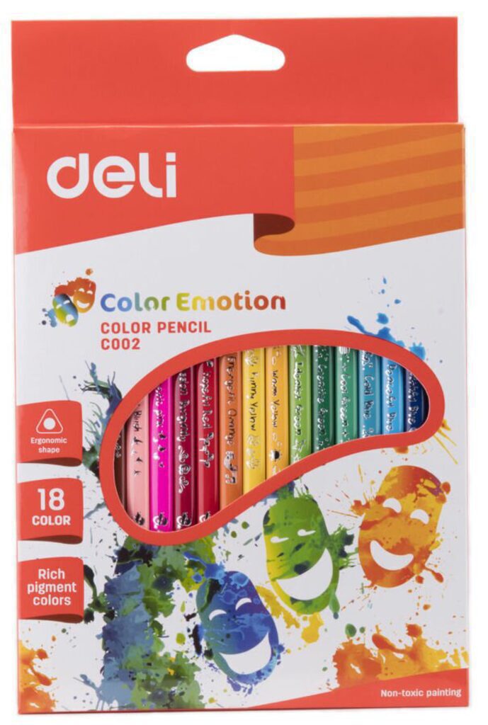 Карандаши цвет. 18цв Deli  Color Emotion  трехгранные, европодвес