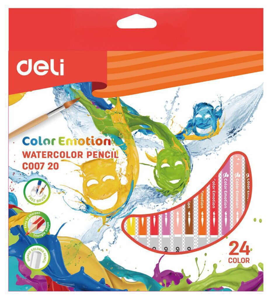 Карандаши цвет. акварельные 24цв Deli Color Emotion