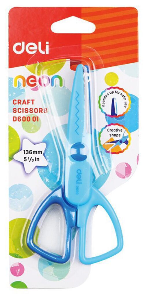 Ножницы  фигурные  Deli Neon 13,5см,  сталь