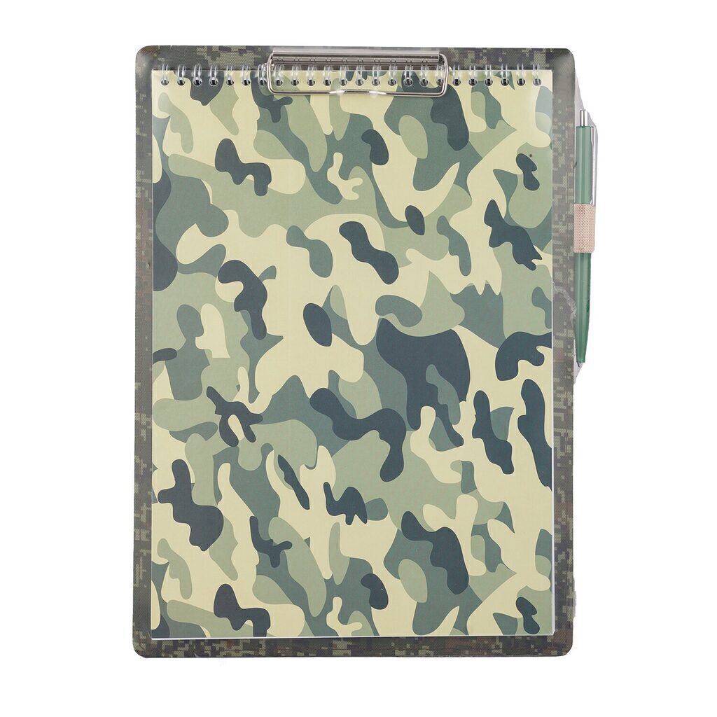 Клипборд А4 Милитари 1, с блокнотом и ручкой