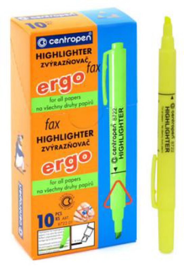 Текстовыделитель CENTROPEN флюор. / 1-4.0 мм./ желтый