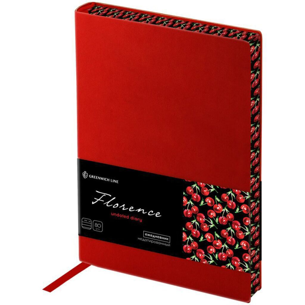 Ежедневник недат. (12*17) "Florence" 160л, кожзам, тон. блок, красный