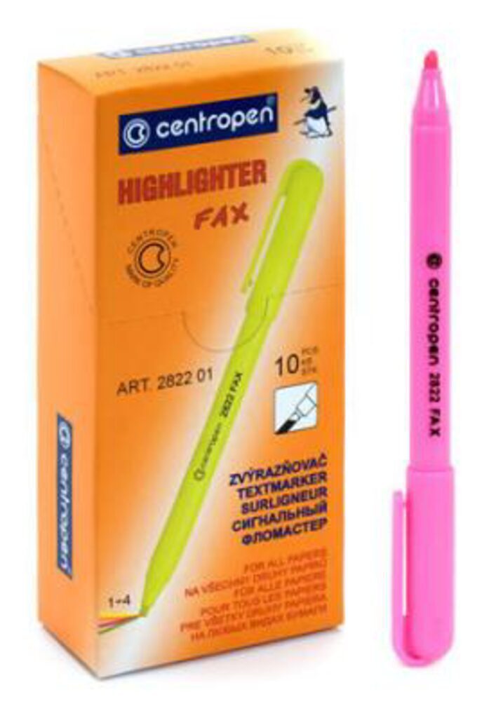 Текстовыделитель CENTROPEN флюор. / 1-3.0 мм./ розовый