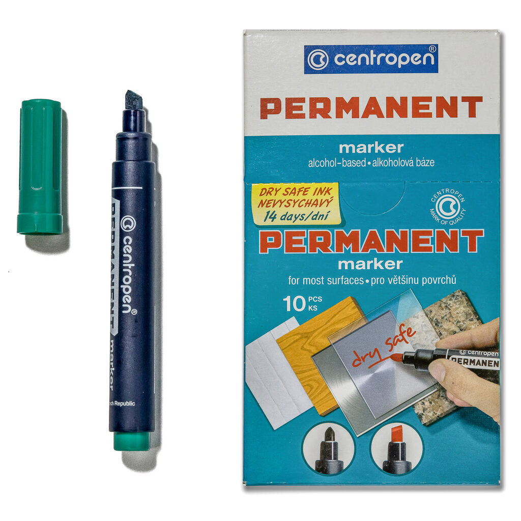 Маркер перманентный 2-5,0мм скошенный зеленый