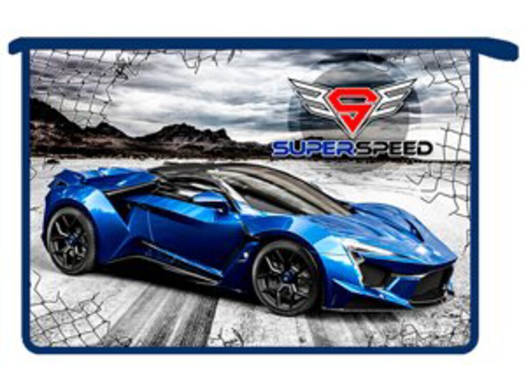 Папка для труда А4 2 отд. молн. сверху,    Super speed, пластик
