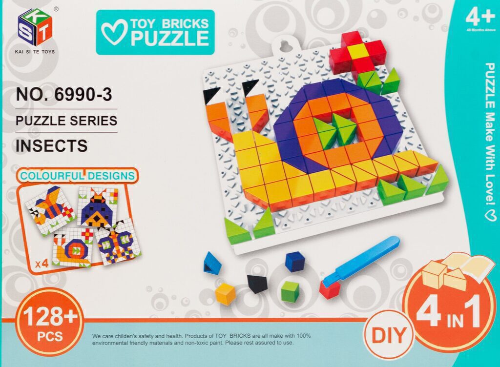 Игра мозаика 3D Насекомые 4в1 128 дет. 4+