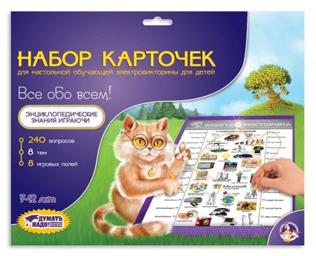 Набор доп. карточек к Электровикторине "Все обо всем" 8 карточек 7+