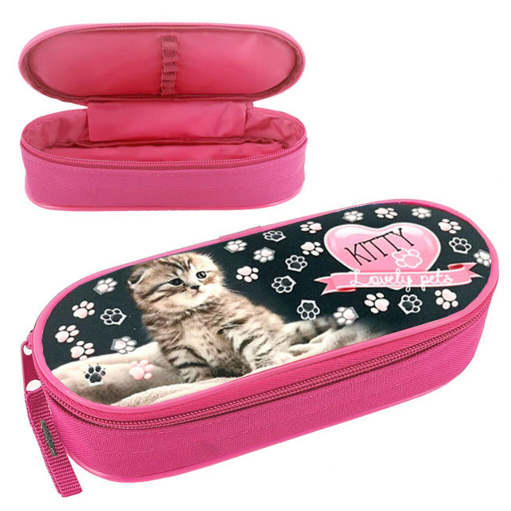 Пенал-косметичка (210*85) Kitty, корпусный, с откид.планкой