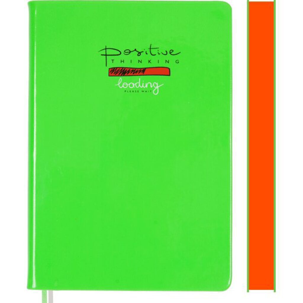 Ежедневник недат. А5 deVENTE Neon 320 стр.,салатовый,тв.обл.,кожзам, ляссе, 70г/м2